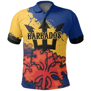 Boys T-Shirts&Polo Shirts Pride Of Barbados Print Polo Shirts High Quality Cheap Price High Quality Polo Shirts For Men