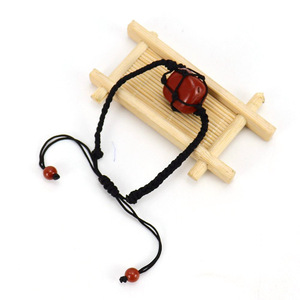 Adjustable Bohemian Style <strong>Dreamcatcher</strong> <strong>Bracelet</strong> Hand-Woven with Black Jade Thread and Crystal Raw Stone Stone Net Bag Gift - Product Image 3