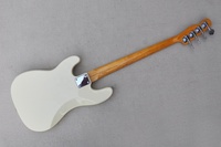 Guitare basse électrique Flyoung en bois de tilleul massif, corps blanc laiteux, 4 cordes, manche en érable