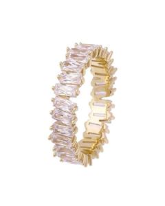 Eternity Band 18K Gold Plated Baguette Gold Supplier Cubic Zirconia 925 Sterling Silver Women's Rings