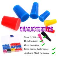 Kit de 125 bouchons coniques en caoutchouc de silicone assortis pour le masquage des trous dans la peinture par poudrage et le sablage