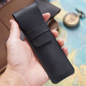 Étui à stylo en cuir individuel, pochette de rangement de qualité supérieure pour l'organisation et la protection, cadeaux promotionnels personnalisés - Product Image 4