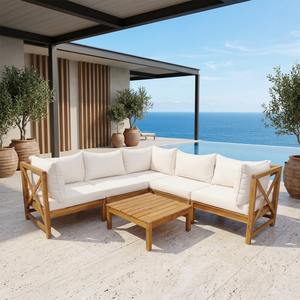 Ensemble de canapé-lit Chesterfield moderne et traditionnel en bois, pour appartement, villa, hôtel, salon extérieur, meubles pliables modulaires - Product Image 5