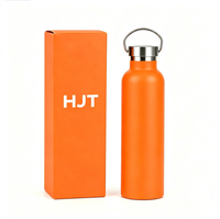 Bouteille isotherme en acier inoxydable 304 de 350 ml pour commande en gros, bouteille d'eau réutilisable à isolation sous vide avec poignée métallique