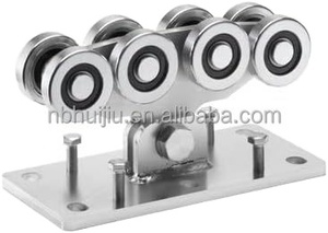 Rodillo de Puerta Corredera de Acero Inoxidable de Alta Resistencia con 8 Ruedas, Diseño Moderno, Ajustable, <span class=keywords><strong>para</strong></span> Almacenes y Hoteles - Product Image 2