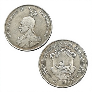 Pièces commémoratives de style antique de 1/<span class=keywords><strong>2</strong></span> rupie allemande d'Afrique de l'Est de 1891, <span class=keywords><strong>Wilhelm</strong></span> II, cadeaux, décoration de la maison - Product Image 1