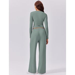 Conjunto Deportivo de 2 Piezas para Mujer FOXA, Top Corto y Pantalones Anchos, Cómodo para Hacer Ejercicio, Traje Deportivo para el Aeropuerto con Bolsillos - Product Image 2
