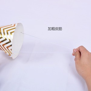 Party Hat Paper Cone Gold Foil Print 140mm Unisex Birthday Party Decoration - Product Image 4