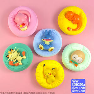 Lot de 6 figurines Pikachu en PVC de la série <span class=keywords><strong>Anime</strong></span> Sleeping, accessoires de décoration pour voiture, vente en gros - Product Image 3