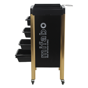 आधुनिक डिजाइन नाई की दुकान उपकरण हेयरड्रेसिंग टूल गाड़ी के साथ काले प्लास्टिक दराज सैलून भंडारण ट्रॉली - Product Image 3