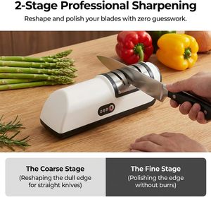Aiguiseur de couteaux électrique multifonctionnel antidérapant, aiguiseur de couteaux professionnel automatique de petite taille, outils d'affûtage rapide pour la cuisine - Product Image 3