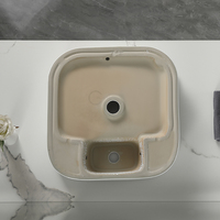 Lavabo en céramique de grande taille, de forme carrée, résistant aux hautes températures, pour comptoir de salle de bain