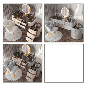 <span class=keywords><strong>Mobile</strong></span> da Camera da Letto con Contenitore, Ricarica Wireless, Bluetooth, Tavolo da Trucco Smart con Specchio LED - Product Image 2