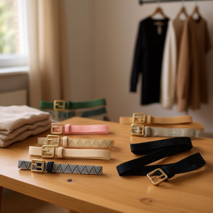 Cinturón de tela con hebilla en forma de F de 3 cm, cinturones de tela PP para mujer, accesorio de moda. - Product Image 2