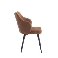 Chaise de salle à manger moderne en tissu, capitonnée, inclinable, avec dossier ergonomique, pieds en métal, assise rembourrée durable pour la maison, le bar, l'entrepôt