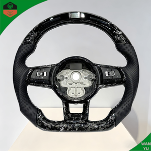 พวงมาลัยแอลอีดีคาร์บอนไฟเบอร์พร้อมไม้พายจำแลงสำหรับกอล์ฟ VW GTI 7 7.5 7,5 Mk7 <span class=keywords><strong>7R</strong></span> R Mk7r <span class=keywords><strong>Audi</strong></span> A3 Tiguan อุปกรณ์เสริม - Product Image 5