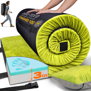 <span class=keywords><strong>ที่นอน</strong></span>แคมป์ปิ้งเมมโมรี่โฟมความหนาแน่นสูงแบบพกพา พับเก็บได้ พร้อมกระเป๋าหิ้ว สำหรับแคมป์ปิ้ง เดินป่า และแบกเป้ - Product Image 1