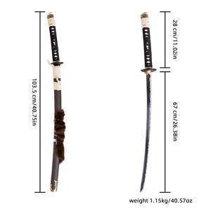 Espada Katana de Lobo Solitario Ghost of Yotei - Espada Samurai con Detalles de Piel de Lobo Auténtica para Cosplay y Colección - Product Image 6