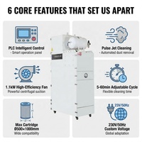 Machine de nettoyage de filtres pour extracteurs de fumées de soudage - Nettoyeur à cartouche à jet pulsé pour purificateur de fumée et de poussière industriel, automatique PLC
