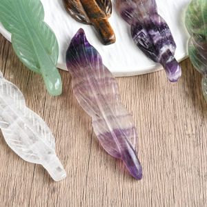 Pluma de Cristal de Cuarzo Natural Tallada a Mano, Artesanía de Cristal, Piedra Energética Curativa, Decoración para el Hogar, Colección, Venta al por Mayor - Product Image 4