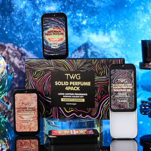 TWG vente en gros ensemble de parfum solide de ville de vacances romantique 10g * 4 pièces baume de parfum solide pour femmes et hommes parfum solide de poche portable - Product Image 1
