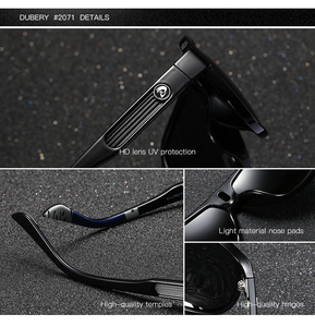 Lunettes de soleil polarisées DUBERY pour hommes, protection UV400, style aviation, monture couleur thé, activités de plein air, 2026 D163, forme ronde - Product Image 6