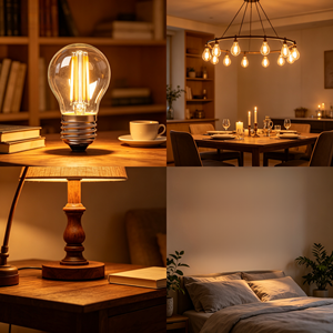 หลอดไฟ LED ฟิลาเมนต์ Edison รุ่น G45 ขั้ว E26 แรงดันไฟฟ้า 110V  ไม่สามารถหรี่แสงได้  ฝาครอบพลาสติกใส ค่า Ra80 CRI 3000K แสงวอร์มไวท์ ได้รับการรับรองมาตรฐาน CE/FCC/RoHS - Product Image 4