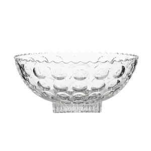 Square Bottom 22cm Dewdrop Glass Fruits Bowl Living Room Round Tabletop 1300ml Large Serving Bowls For Candy Sugar 8.7 Inch FQ
