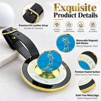 Étiquette de sac de golf Ausluofell avec finition émaillée, marqueur de balle magnétique, sangle en cuir PU durable - Cadeau promotionnel d'entreprise pour le golf