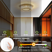 Plafonnier LED moderne en cristal, rond, encastré, en acier inoxydable, luminaire pour salon
