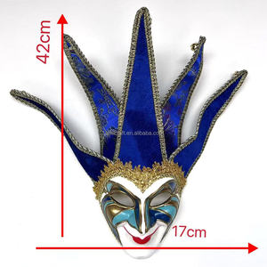 HLC Masques <span class=keywords><strong>de</strong></span> fête Joker vénitien Décoration murale Mascarade <span class=keywords><strong>Masque</strong></span> Mardi Gras <span class=keywords><strong>Bleu</strong></span> Or <span class=keywords><strong>Venise</strong></span> Carnaval <span class=keywords><strong>Masque</strong></span> complet Fabricant - Product Image 4