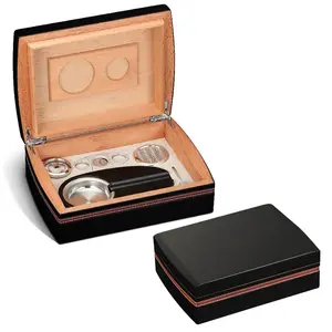 लकड़ी के सिगार सामान किट उपहार में छह सेट ह्यूमिडिफायर समाधान पैक लकड़ी सिगार उपहार बॉक्स
