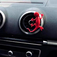 Diffuseur d'arômes portable en silicone en forme de gecko mignon pour grille d'aération de voiture, multicolore, emballé sous blister, décoration intérieure automobile