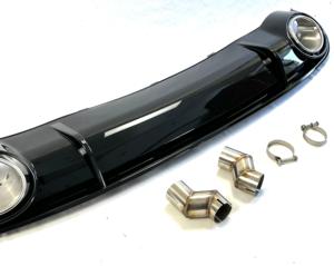 Hot Xe Đen Phía Sau <span class=keywords><strong>Bumper</strong></span> Splitter Lip Cho Audi Rs4 Rear Khuếch Tán & Xả Mẹo 2009-2012 - Product Image 5