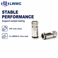 Connecteur mâle LWMC HF à pince pour câble LMR500 et câble de 13 mm, VSWR 1,2 max, joint en caoutchouc silicone