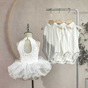 2025 gran oferta <span class=keywords><strong>niñas</strong></span> encaje blanco <span class=keywords><strong>Ballet</strong></span> leotardo niños cuello alto tutú <span class=keywords><strong>baile</strong></span> leotardo princesa vestido - Product Image 4