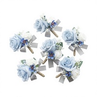 Rangkaian Bunga Mawar Kain Buatan untuk Pernikahan, Acara Bisnis, Upacara Pembukaan, Boutonniere Tamu, Model Tangan