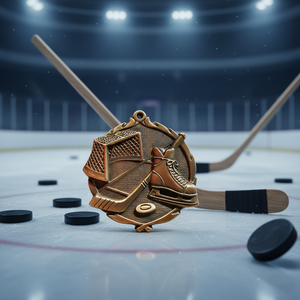 Médaille de hockey sur glace personnalisée en gros, fabricant chinois, médaille de compétition sportive en <span class=keywords><strong>bronze</strong></span> 3D embossée à bas <span class=keywords><strong>prix</strong></span> avec logo - Product Image 2