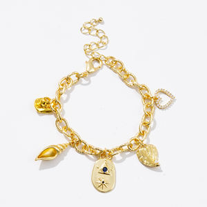 2025 joyería femenina pulsera <span class=keywords><strong>de</strong></span> dijes pequeños pulsera <span class=keywords><strong>de</strong></span> oro <span class=keywords><strong>de</strong></span> 18 quilates con forma <span class=keywords><strong>de</strong></span> corazón <span class=keywords><strong>de</strong></span> amor con hoja <span class=keywords><strong>de</strong></span> clavo <span class=keywords><strong>de</strong></span> mar <span class=keywords><strong>de</strong></span> circón - Product Image 3