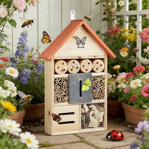 Home Gardening Multifunction Wood Insect Wooden Bee <strong>Box</strong> <strong>Bug</strong> House Hanging Habitat for Insects - Product Image 2