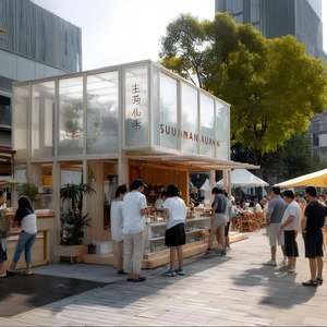 Cosses commerciales modulaires urbaines Espaces <span class=keywords><strong>de</strong></span> vente au détail et <span class=keywords><strong>de</strong></span> café transparents Design contemporain pour les rues et les hôpitaux <span class=keywords><strong>de</strong></span> la ville Conteneurs fabriqués - Product Image 4