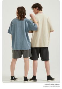 Camiseta de Manga Corta para Hombre, 100% Algodón Lavado, Corte Regular, Cuello Redondo, Color Sólido, Estilo Casual, Anti-Pilling, Diseño Liso - Product Image 3