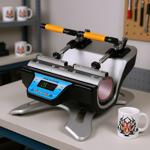 Máquina de sublimación de tazas de doble estación 280W con pantalla LCD, prensa térmica de 15oz para café, impresora plana semiautomática DIY - Product Image 2