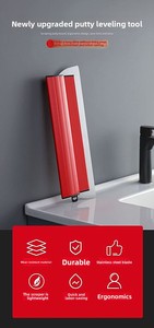 Spatule en acier inoxydable avec manche en plastique, outil de nivellement de la mastication, modèle J726, pour le plâtrage des murs, grattoir pour plaques de plâtre, finisseur de cloisons sèches - Product Image 2