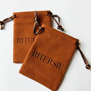 Luxury Logo Printed Microfiber Recyclable Jewelry Packaging <b>Bag</b> Drawstring Pouch <b>Personalized</b> Deboss Printing 10x25cm Small <b>Gift</b> - Product Image 4