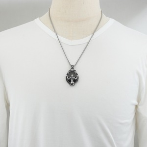 Yunnique-collar con colgante de espejo de calavera de acero inoxidable con diseño de esqueleto para hombres y mujeres, joyería de moda - Product Image 4
