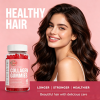 Bonbons gélifiés au collagène saveur fraise, biotine, vitamine C, complément pour éclaircir la peau, les cheveux et les ongles, gommes pour les soins capillaires