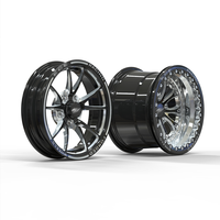 Jantes forgées 1/2 pièce pour Drag Racing, noires usinées, décalées, 15x4 15x10 5x114.3 5x115 pour Mustang Challenger Falcon
