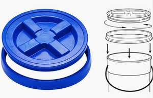 Tapas herméticas de plástico <span class=keywords><strong>con</strong></span> cierre de rosca, reutilizables para bidones y cubos, para almacenamiento de alimentos para mascotas, <span class=keywords><strong>pintura</strong></span> para el hogar y almacenamiento industrial - Product Image 2