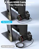 Câble HDMI vers Mini HDMI tressé haute vitesse SYONG 6,6 pieds avec gaine en PVC, prend en charge la 3D et la 4K60Hz pour projecteur et moniteur